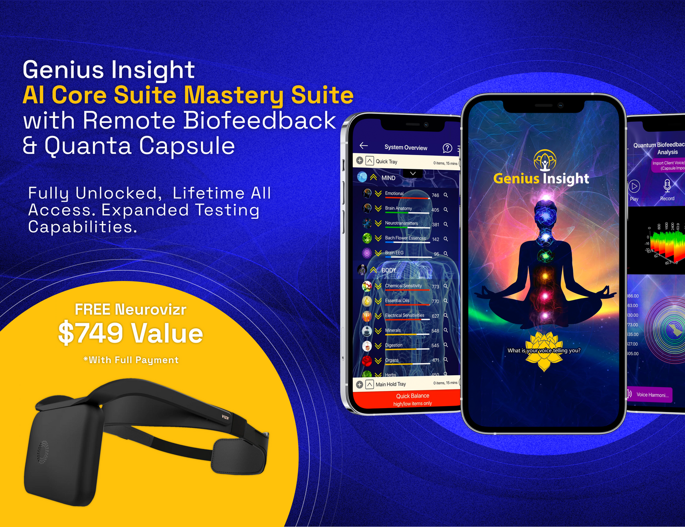 Genius Insight AI Mastery Suite with Remote Biofeedback and Quanta Capsule - INSIGHT HEALTH APPS