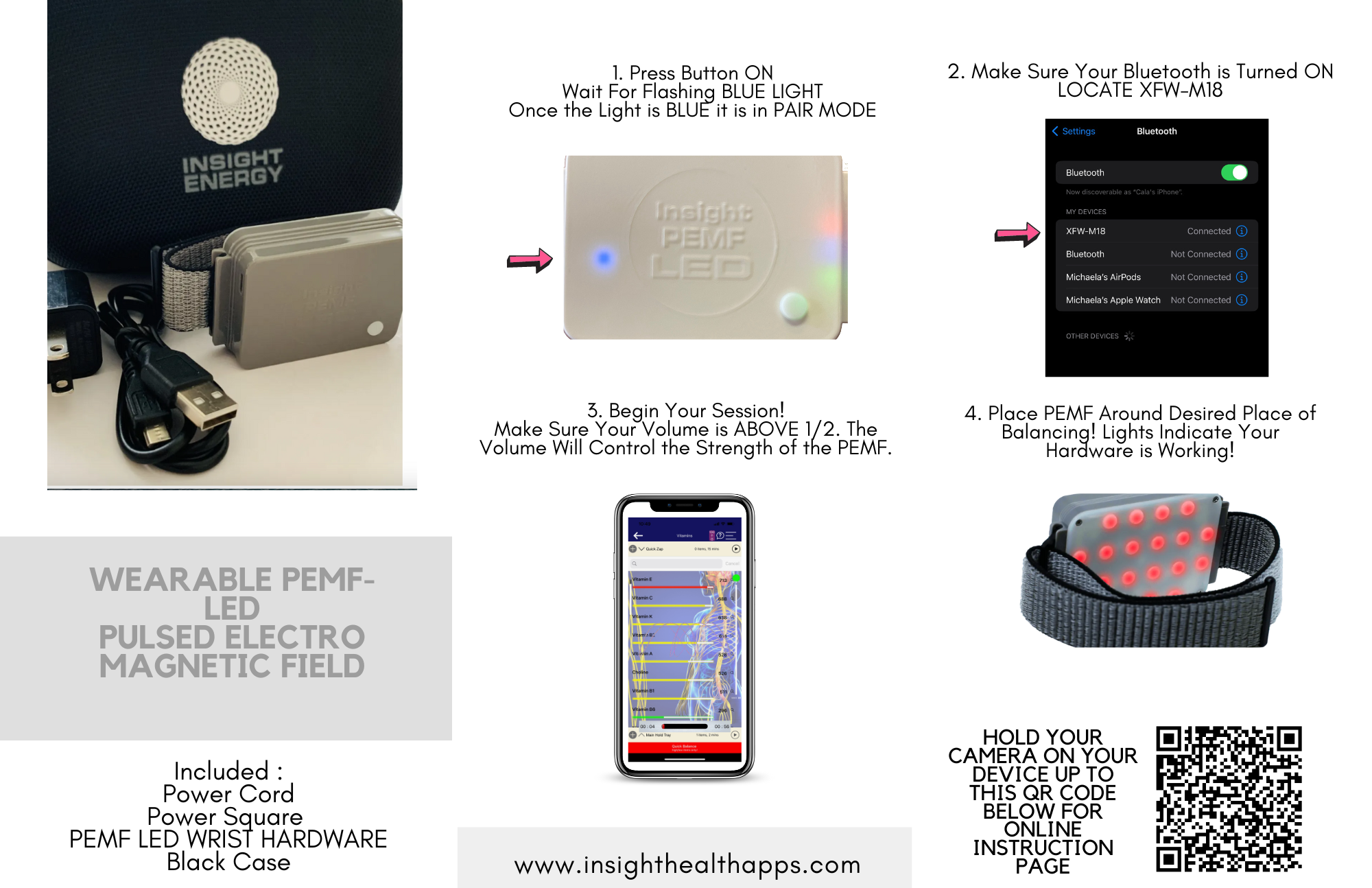 Insight Wearable PEMF - LED Energy Coil - INSIGHT HEALTH APPS